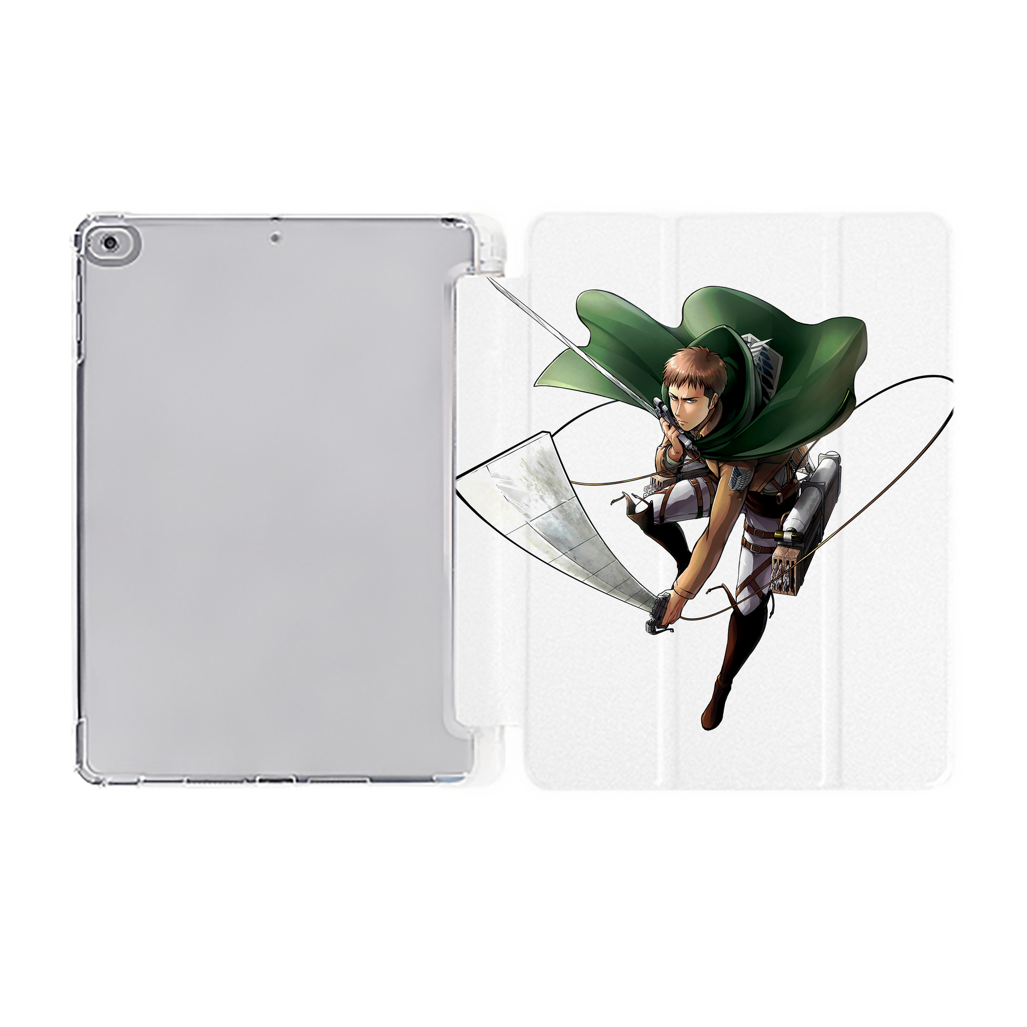 （画像用） 進撃の巨人 Attack on Titan IPad ケース ペン収納付き 三つ折りスタンド PUレザー×シリコン 対応機種9.5/10.5/10.9インチ